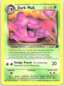 Dark Muk 41/82 Non Holo Team Rocket - Pokemon Card - LP - Image 1