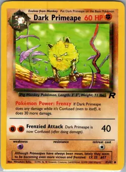 Dark Primeape 43/82 Non Holo Team Rocket - Pokemon Card - NM - Image 1