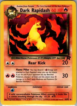 Dark Rapidash 44/82 Non Holo Team Rocket - Pokemon Card - NM - Image 1