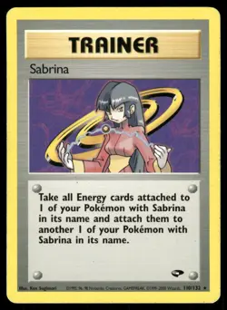 Pokemon Cards Sabrina 110/132 Unlimited Gym Challenge WOTC Rare MP - Image 1