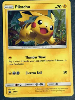 Pikachu SM76 Blackstar Promo Holo Pokemon Card NM - Image 2