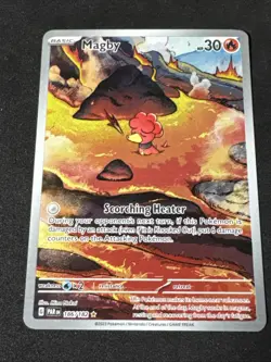 Magby 186/182 SV04: Paradox Rift Holo Illustration Rare. Pokemon Card. Near Mint - Image 1