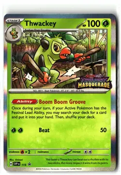 Thwackey ⭐ 115 Holo Stamped Promo Scarlet & Violet 2023 Pokemon NM - Image 1