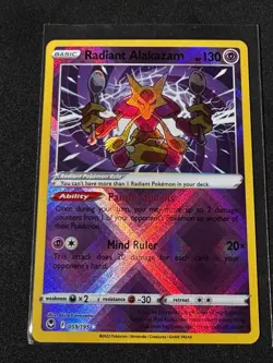 Radiant Alakazam 059/195 Swsh12: Sword & Shield - Silver Tempest Holo Pokemon - Image 2