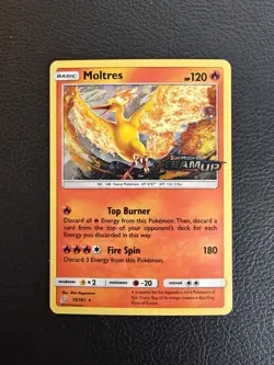 Pokemon TCG - Moltres 19/181 Sun & Moon Team Up Stamped Holo Promo - Image 1
