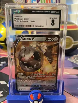 CGC Graded 8 NM/Mint Steelix V 115/185 Vivid Voltage Pokemon Card - Image 1
