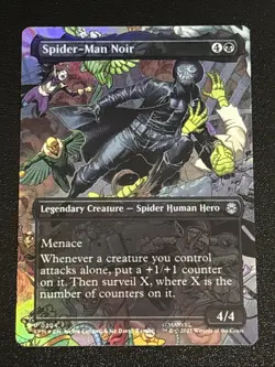 MTG Universes Beyond: Spider-man Spider-Man Noir Borderless Foil 0204 NM - Image 1