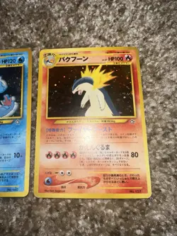 Pokemon Jap Neo Premium File Holo Lot , Feraligatr, & Meganium MP - Image 4