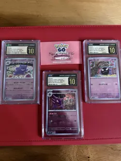 Pokemon Master Ball Set Japanese 151 Reverse Holo Gastly Haunter Gengar CGC 10 - Image 1
