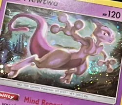 Mewtwo SM214 Black Star Promo Cosmos Holo Double Swirl LP Pokemon TCG - Image 4