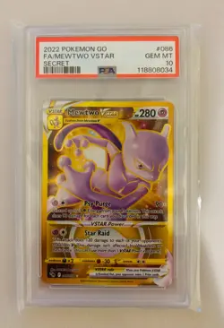 Mewtwo VSTAR (Secret) 086/078 Pokemon GO Holo PSA 10 GEM MT - Image 1