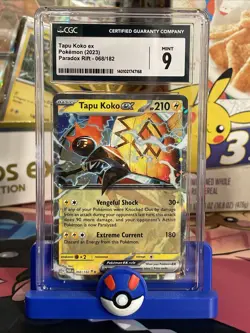 Pokemon Tapu Koko ex 068/182 Paradox Rift Scarlet & Violet CGC 9 - Image 1