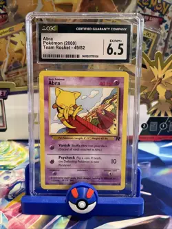 CGC 6.5 Abra Non-Holo Team Rocket Unlimited #49/82 Pokemon 2000 NM-MINT+ - Image 1