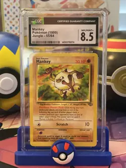 1999 Pokemon TCG Jungle Mankey CGC 8.5 Unlimited 55/64 - Image 1