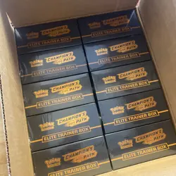 Champion's Path Elite Trainer Box Case Open box - 10x Sealed ETB SWSH3.5 Pokemon - Image 2