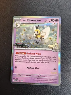 Pokemon TCG - Lillie's Ribombee SVP183 Journey Together Stamped STAFF Promo - Image 1