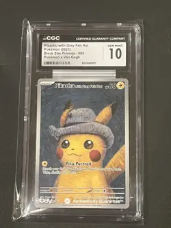 POKEMON CGC 10 2023 Pikachu with Grey Felt Hat SVP 085 Promo Van Gogh ! - Image 1