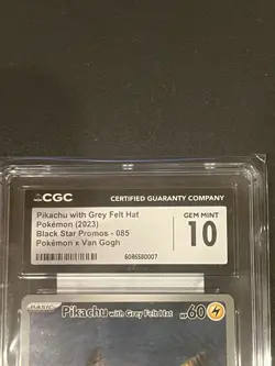 POKEMON CGC 10 2023 Pikachu with Grey Felt Hat SVP 085 Promo Van Gogh ! - Image 2