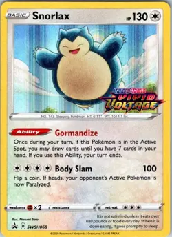 Snorlax - (Prerelease) Promo SWSH: Sword & Shield Promo Cards SWSH068 NM - Image 1