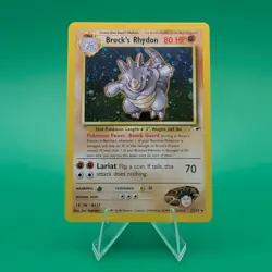 Brock's Rhydon 2/132 Gym Heroes Unlimited Rare Holo Pokemon Card - Image 1