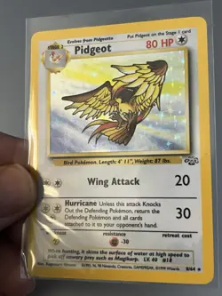 Pokemon Card Pidgeot 8/64 Jungle Holo Rare 1999 WOTC Unlimited LP - Image 1