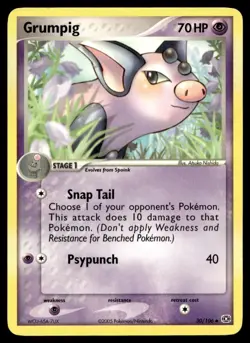 Grumpig 30/106 Pokemon Card Emerald Uncommon 70 HP Lightly Played U23 - Image 1