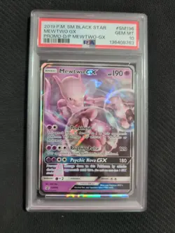 Mewtwo Gx Sm196 PSA 10 Detective Pikachu Promo Graded Pokemon Card - Image 1