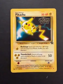 Pikachu Black Star Promo 4 Moderate Play WB gold Pokemon card - Image 1