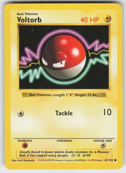 Voltorb Common Base Set (Shadowless) 067/102 Pokemon - Image 1