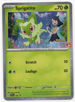 Sprigatito SVP 191 Rare Holo Black Star Promo Stamped Pokemon Horizons TCG - Image 1