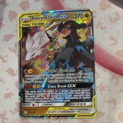 pokemon reshiram & zekrom gx tag team ultra rare sm-cosmic eclipse holo 157/236 - Image 1