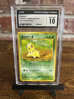 Pokemon TCG Neo Premium File 1 Chikorita CGC 10 - Image 1