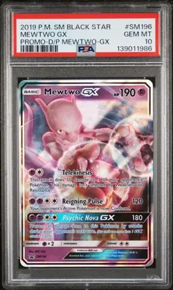 PSA 10 MEWTWO GX SM196 BLACK STAR PROMO DETECTIVE PIKACHU SUN & MOON POKEMON - Image 1