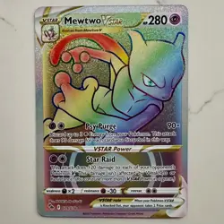 Pokemon Go Mewtwo VSTAR 079/078 Rainbow Secret Rare Pokemon Go SWSH Pack Fresh - Image 1