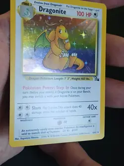 Pokemon TCG 1999 Dragonite 4/62 Fossil Holo LP See Pictures - Image 3