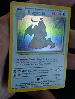 Pokemon TCG 1999 Dragonite 4/62 Fossil Holo LP See Pictures - Image 5