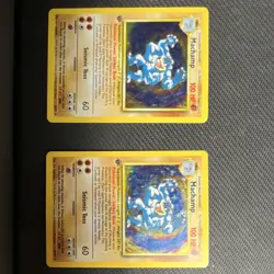 Pokemon Lot of 2 Base Set Machamp 8/102 1st Edition Holo 1999 Moderately Played - Image 1