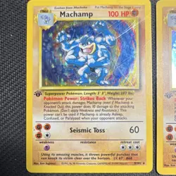 Pokemon Lot of 2 Base Set Machamp 8/102 1st Edition Holo 1999 Moderately Played - Image 3