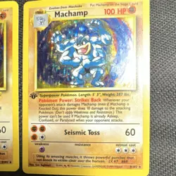 Pokemon Lot of 2 Base Set Machamp 8/102 1st Edition Holo 1999 Moderately Played - Image 4