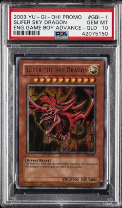 2003 YU-GI-OH! PROMO ENGLISH GAME BOY ADVANCE #001 SLIFER THE SKY DRAGON PSA 10 - Image 1