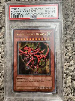 2003 YU-GI-OH! PROMO ENGLISH GAME BOY ADVANCE #001 SLIFER THE SKY DRAGON PSA 10 - Image 2