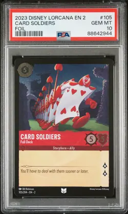 2023 Disney Lorcana 2 #105 Card Soldiers Full Deck - Foil PSA 10 GEM! - Image 1