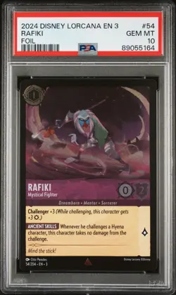 2024 Disney Lorcana 3 #54 Rafiki Mystical Fighter - Foil PSA 10 GEM! - Image 1