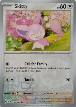 130/162 SKITTY REVERSE HOLO TEMPORAL FORCES POKEMON CARD - Image 1