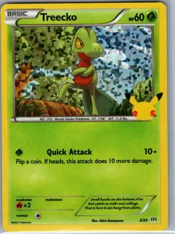 Treecko - 3/25 Holo McDonald's 25th Anniversary Promos - Pokemon Card - NM - Image 1