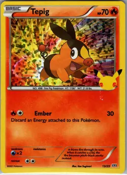 Tepig - 13/25 Holo McDonald's 25th Anniversary Promos - Pokemon Card - NM - Image 1