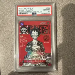 2025 ONE PIECE JPN PROMOS ONE PIECE MAGAZINE VOL.20 #014 MONKEY D. LUFFY PSA 10 - Image 1