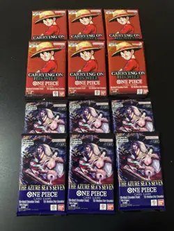 12 Packs - Bandai One Piece Card Game Booster Carrying On His Will & Azure Sea'… - Image 2