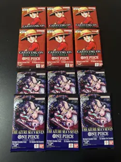 12 Packs - Bandai One Piece Card Game Booster Carrying On His Will & Azure Sea'… - Image 3