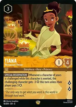 TIANA - Restaurant Owner Legendary #16/204 EN 6 Disney Lorcana AZURITE SEA 2024 - Image 1